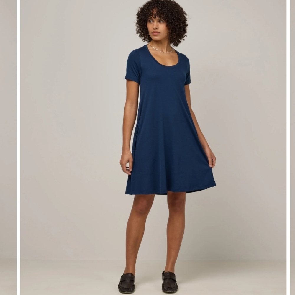 Wool& Maggie Dress, Medium Long, Marine Blue